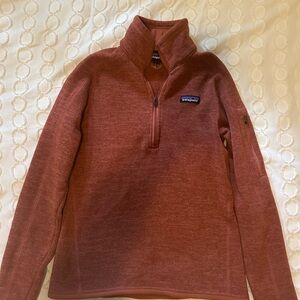 Patagonia Women's Zip-Up Sweater in Brick Red
